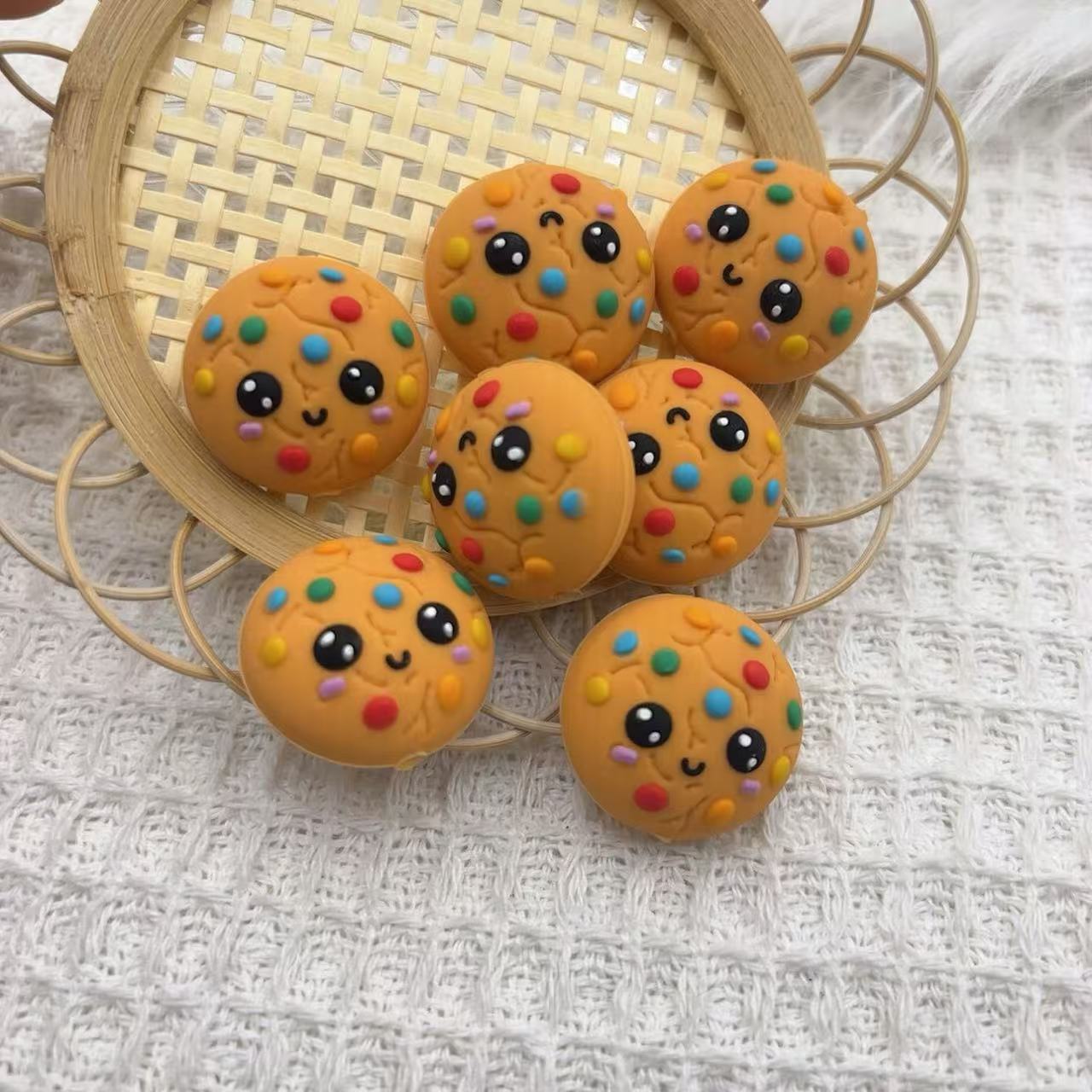 Wholesale 10pcs Silicone Biscuit Beads